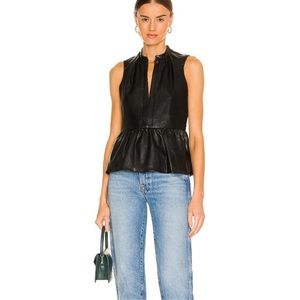 Amanda uprichard leather peplum top